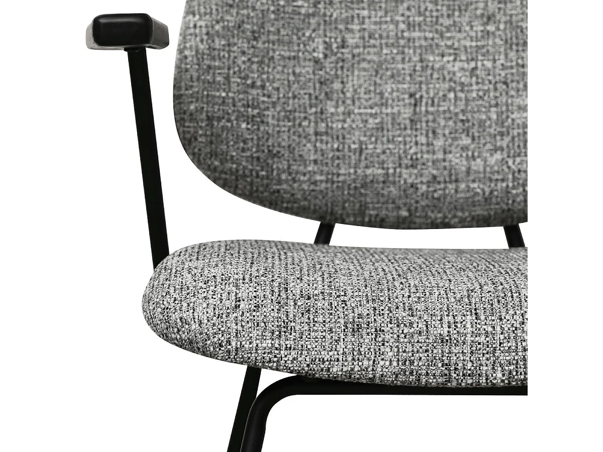 Esszimmerstühle 2er Set Sofia - Stoff (Bouclé) & Metall - Grau