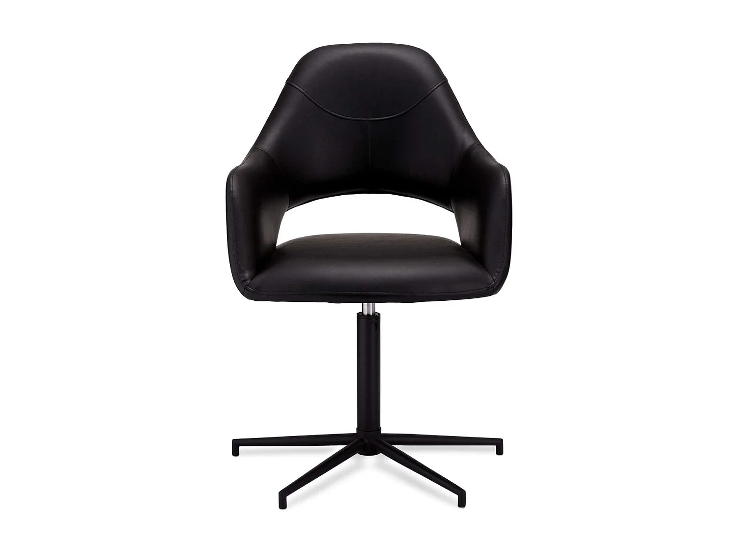 Esszimmerstühle 4er Set Luna - Kunstleder & Metall - Schwarz