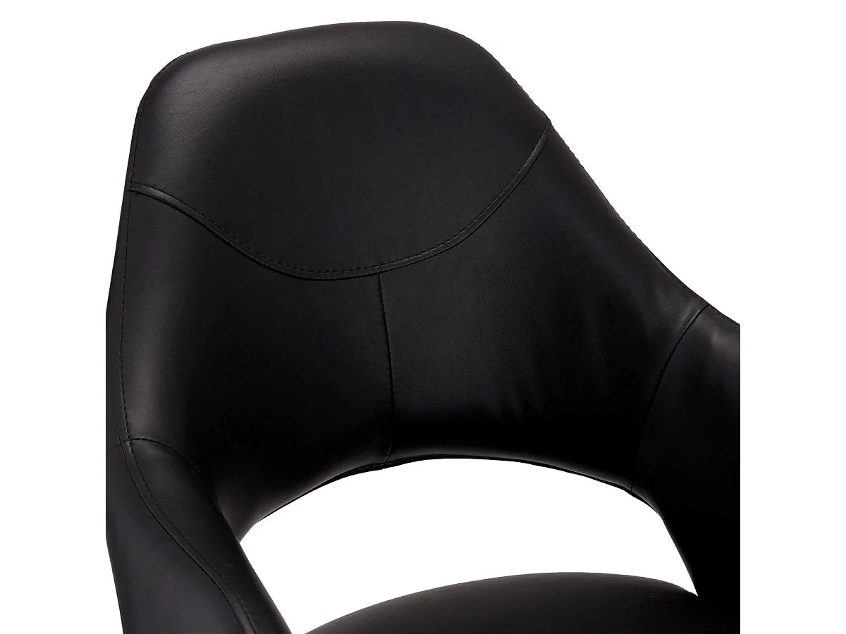 Esszimmerstühle 4er Set Luna - Kunstleder & Metall - Schwarz