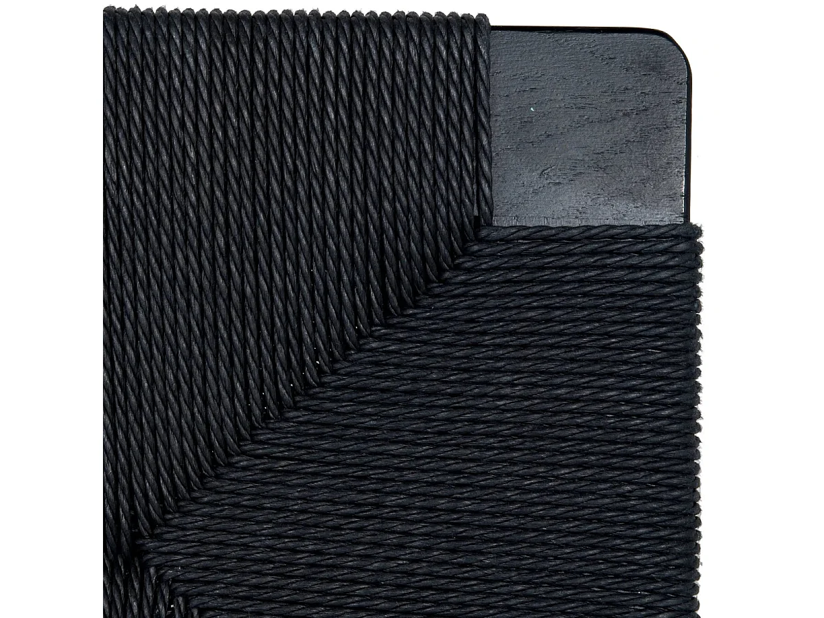 Sitzbank 110 cm Prime - Papiergarn & Massives Eichenholz - Schwarz