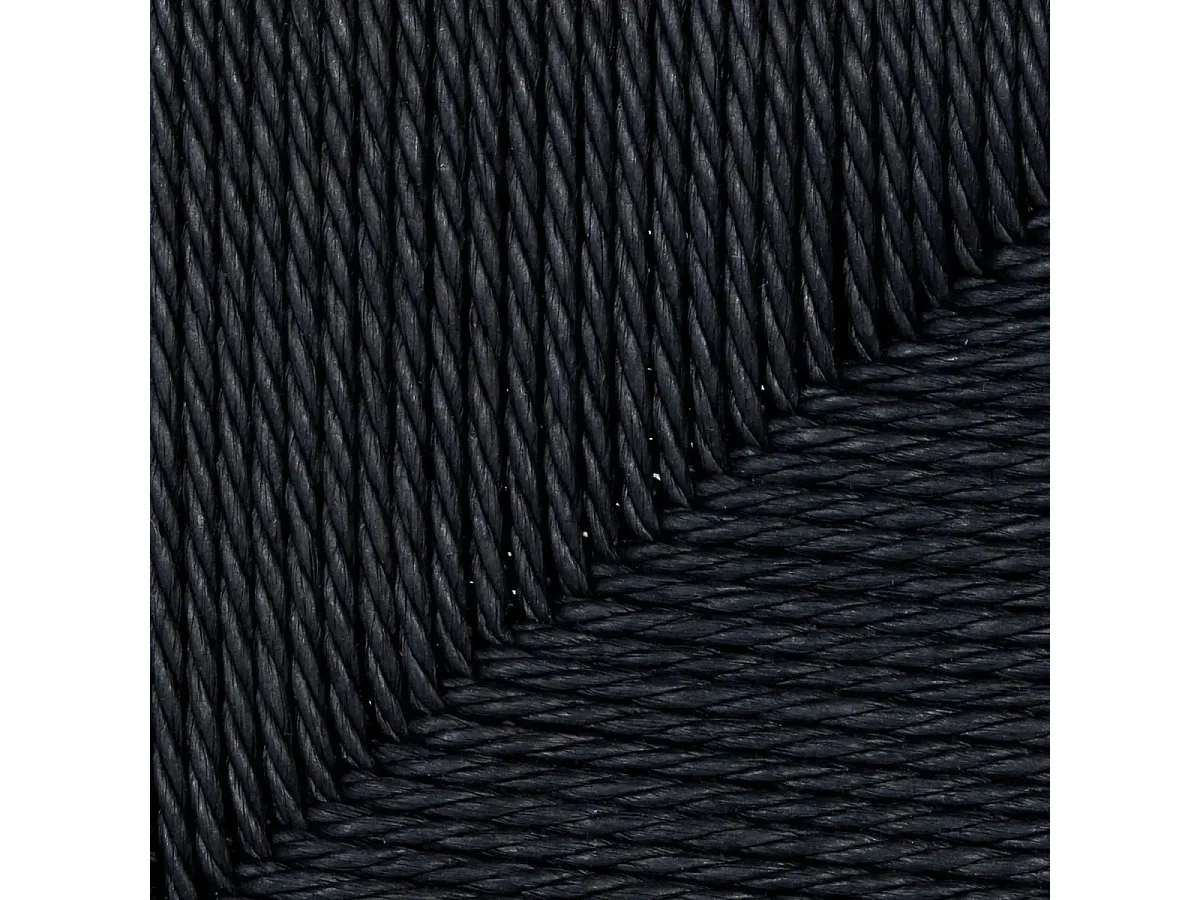 Sitzbank 110 cm Prime - Papiergarn & Massives Eichenholz - Schwarz