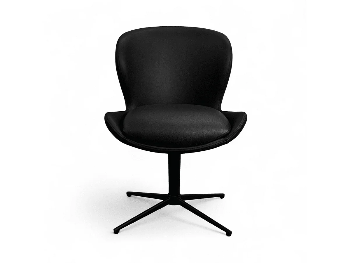 Esszimmerstühle 4er Set Nicklas - Leder & Metall - Schwarz