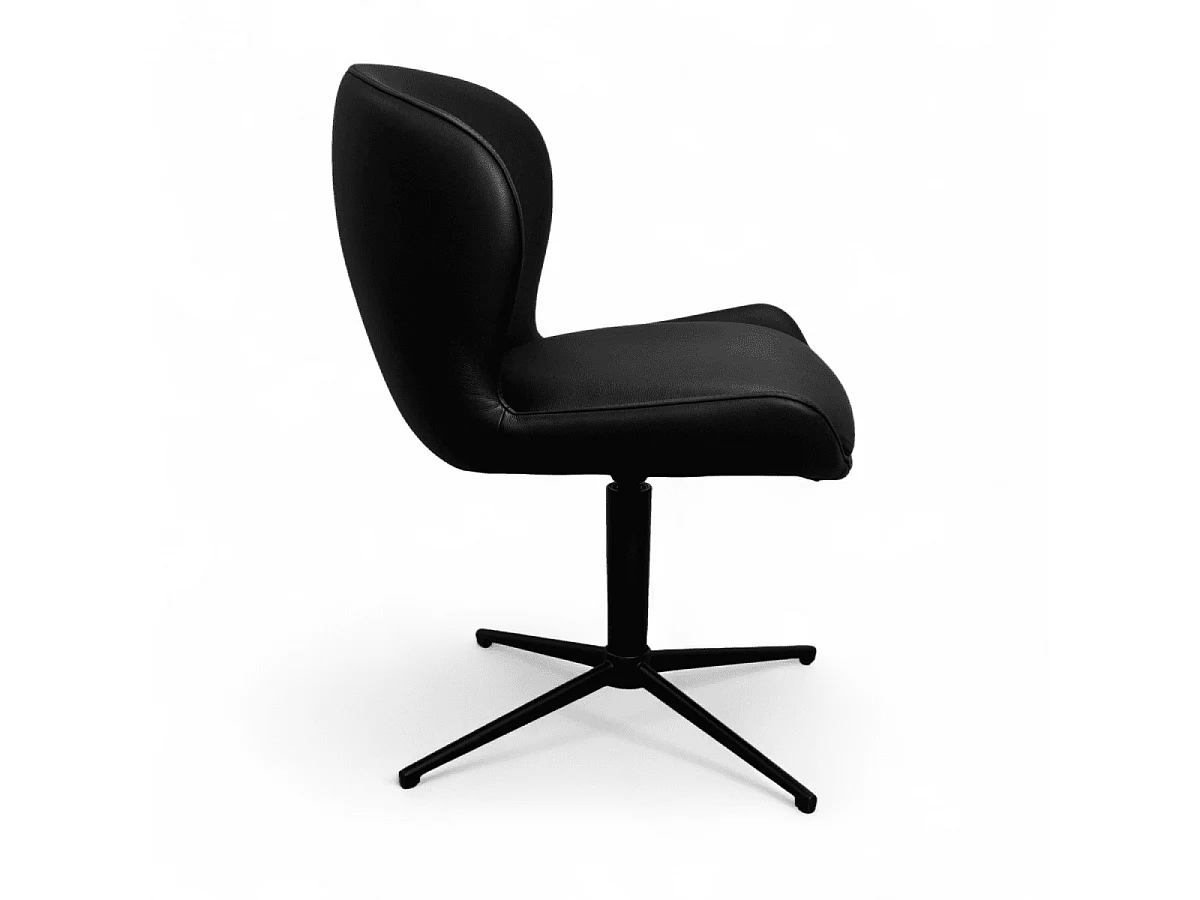 Esszimmerstühle 4er Set Nicklas - Leder & Metall - Schwarz