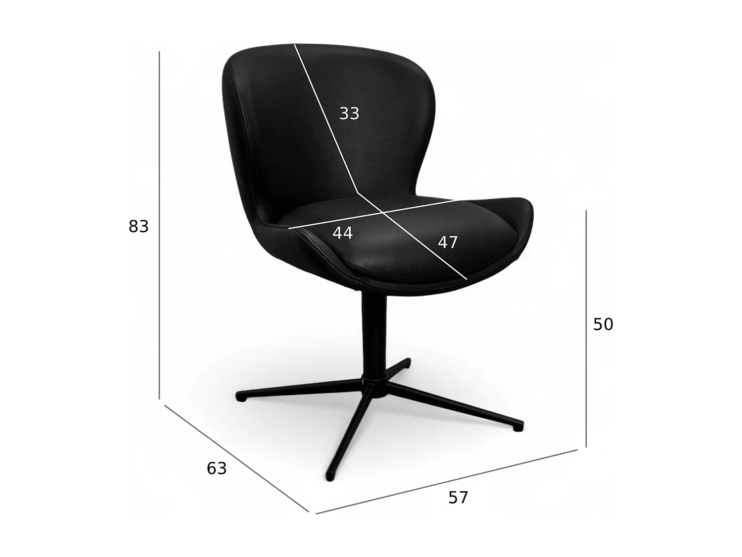 Esszimmerstühle 4er Set Nicklas - Leder & Metall - Schwarz