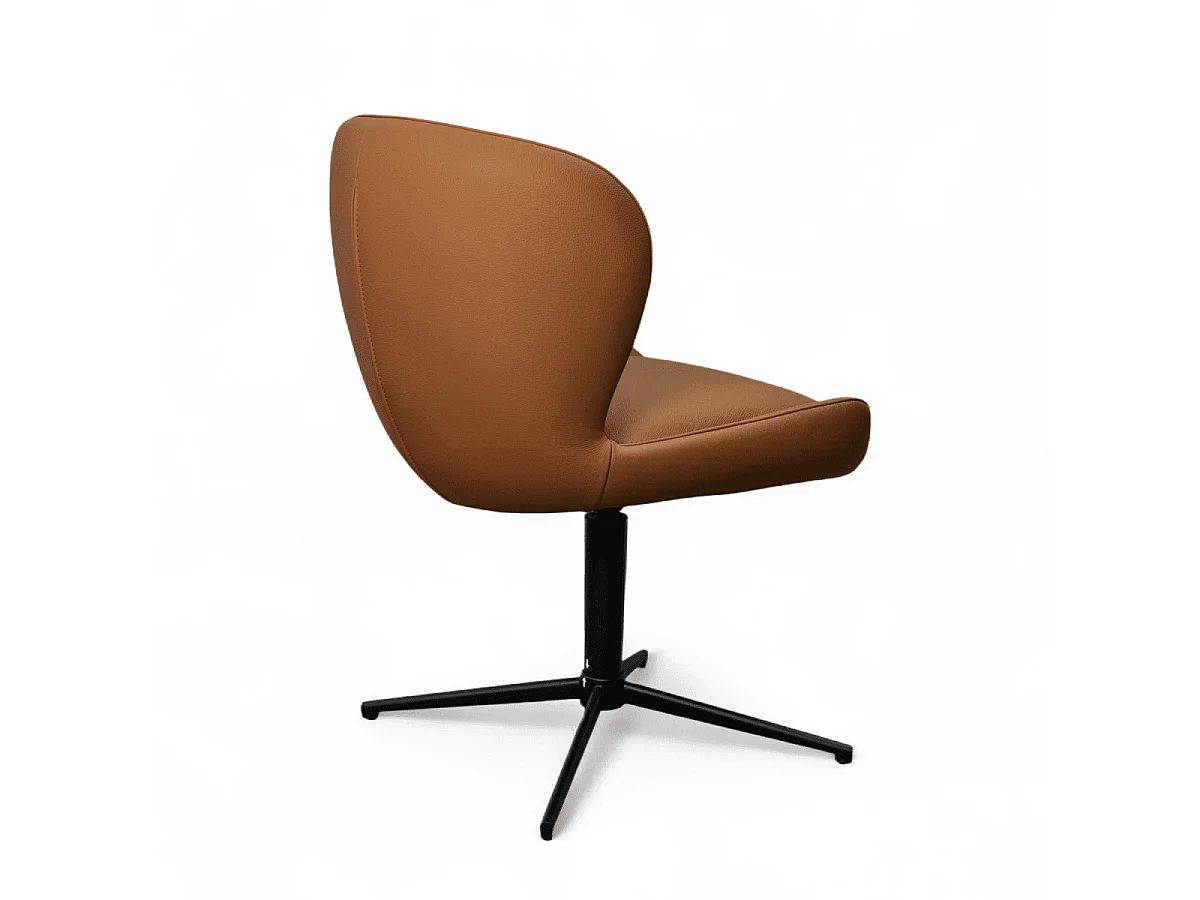 Esszimmerstühle 2er Set Nicklas - Leder & Metall - Cognacbraun