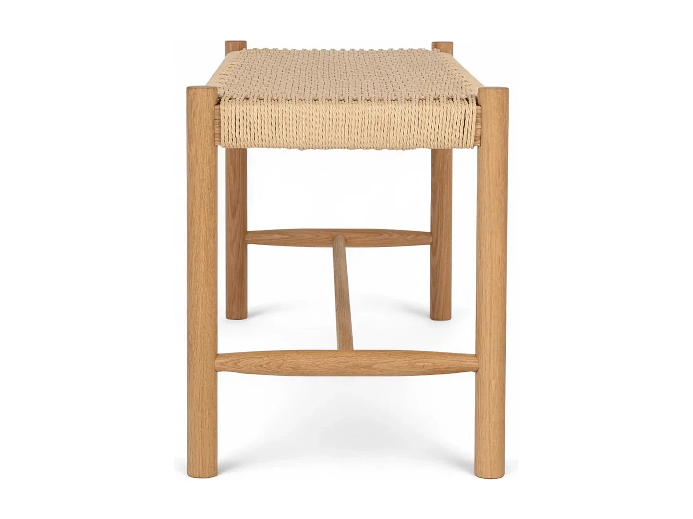 Sitzbank 90 cm Shine - Papiergarn & Massives Eichenholz - Wildeiche