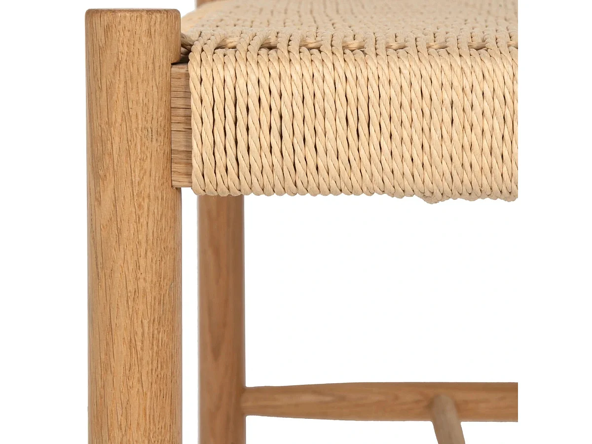 Sitzbank 90 cm Shine - Papiergarn & Massives Eichenholz - Wildeiche