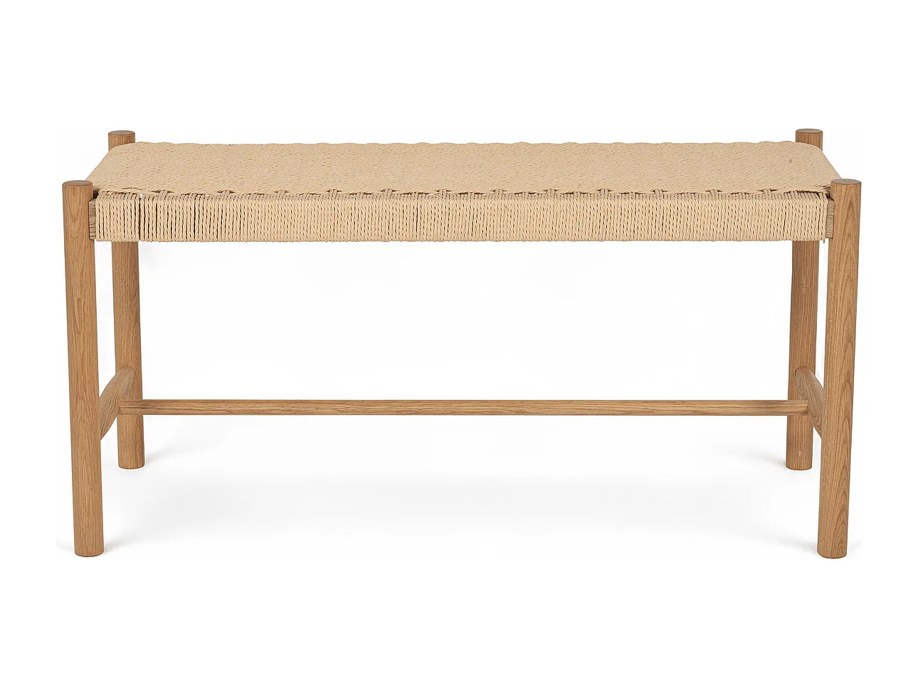 Sitzbank 90 cm Shine - Papiergarn & Massives Eichenholz - Wildeiche