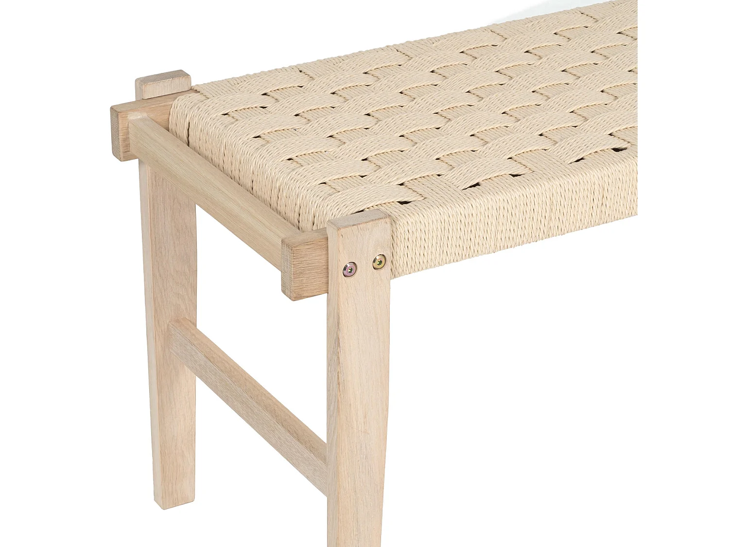 Sitzbank 110 cm Nobel - Papiergarn & Massives Eichenholz - Eiche bianco