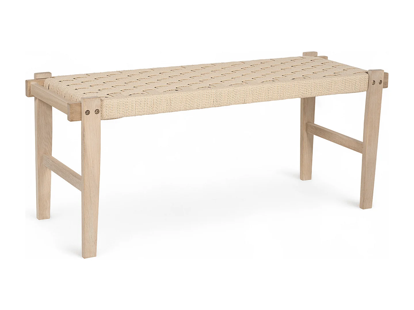 Sitzbank 110 cm Nobel - Papiergarn & Massives Eichenholz - Eiche bianco