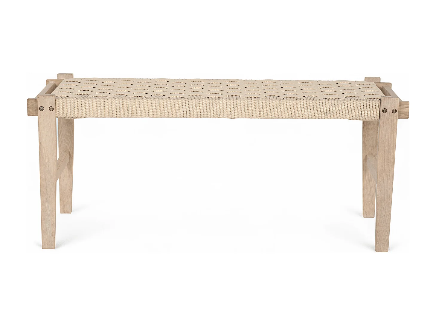Sitzbank 110 cm Nobel - Papiergarn & Massives Eichenholz - Eiche bianco