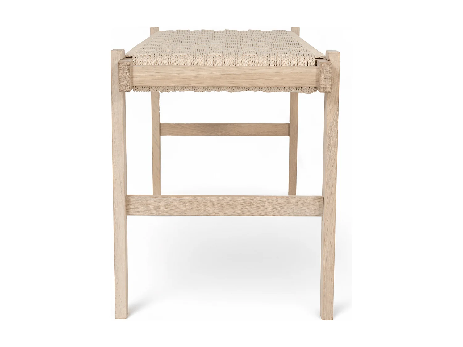 Sitzbank 110 cm Nobel - Papiergarn & Massives Eichenholz - Eiche bianco