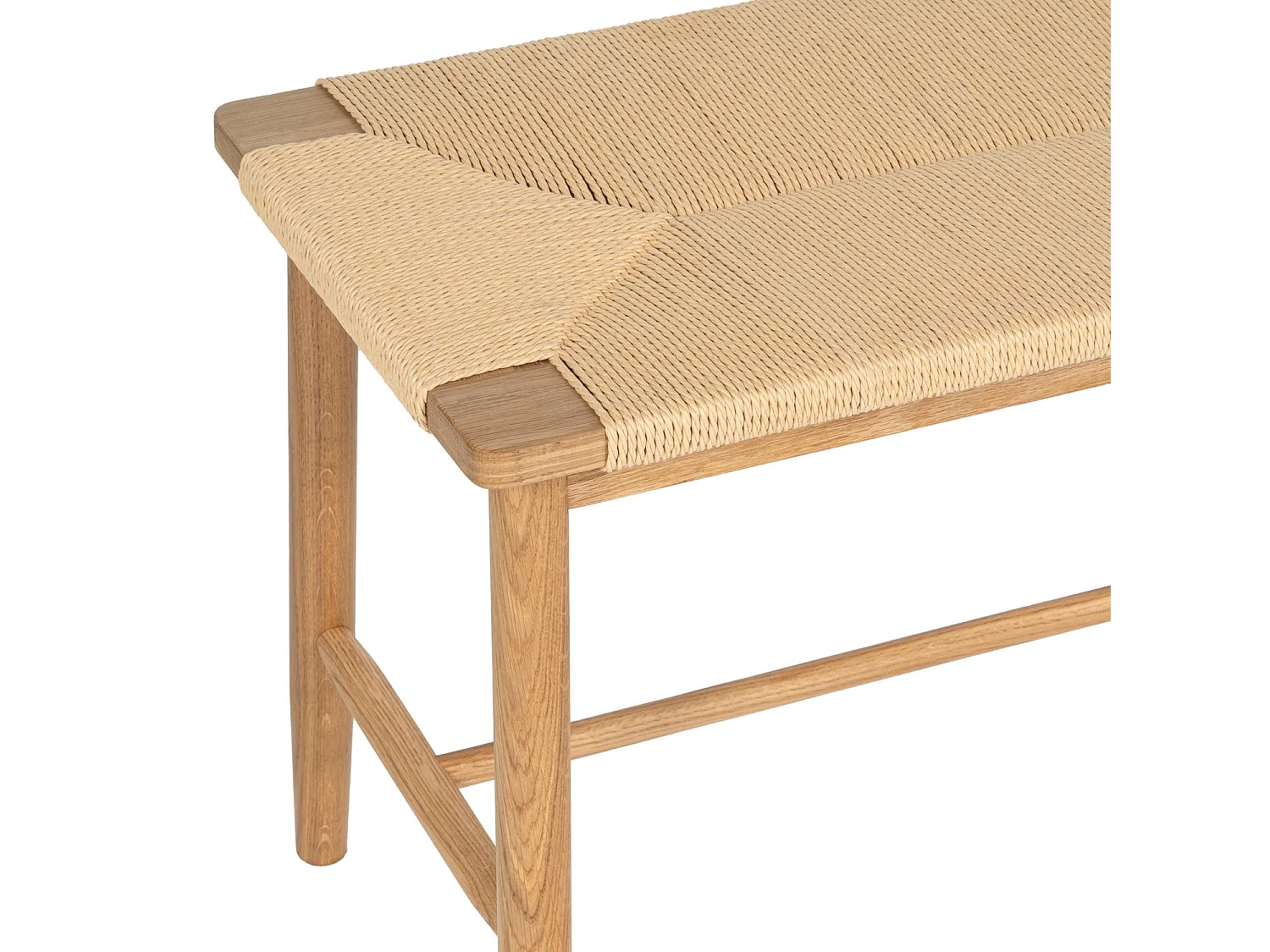 Sitzbank 110 cm Prime - Papiergarn & Massives Eichenholz - Wildeiche