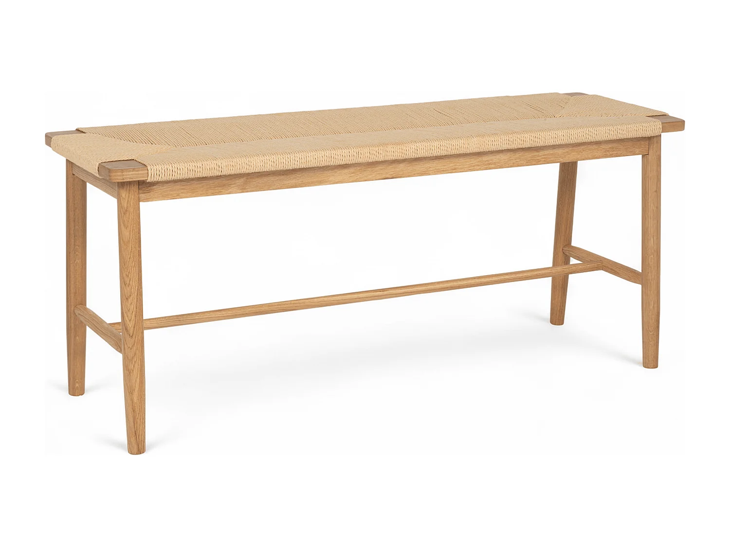 Sitzbank 110 cm Prime - Papiergarn & Massives Eichenholz - Wildeiche