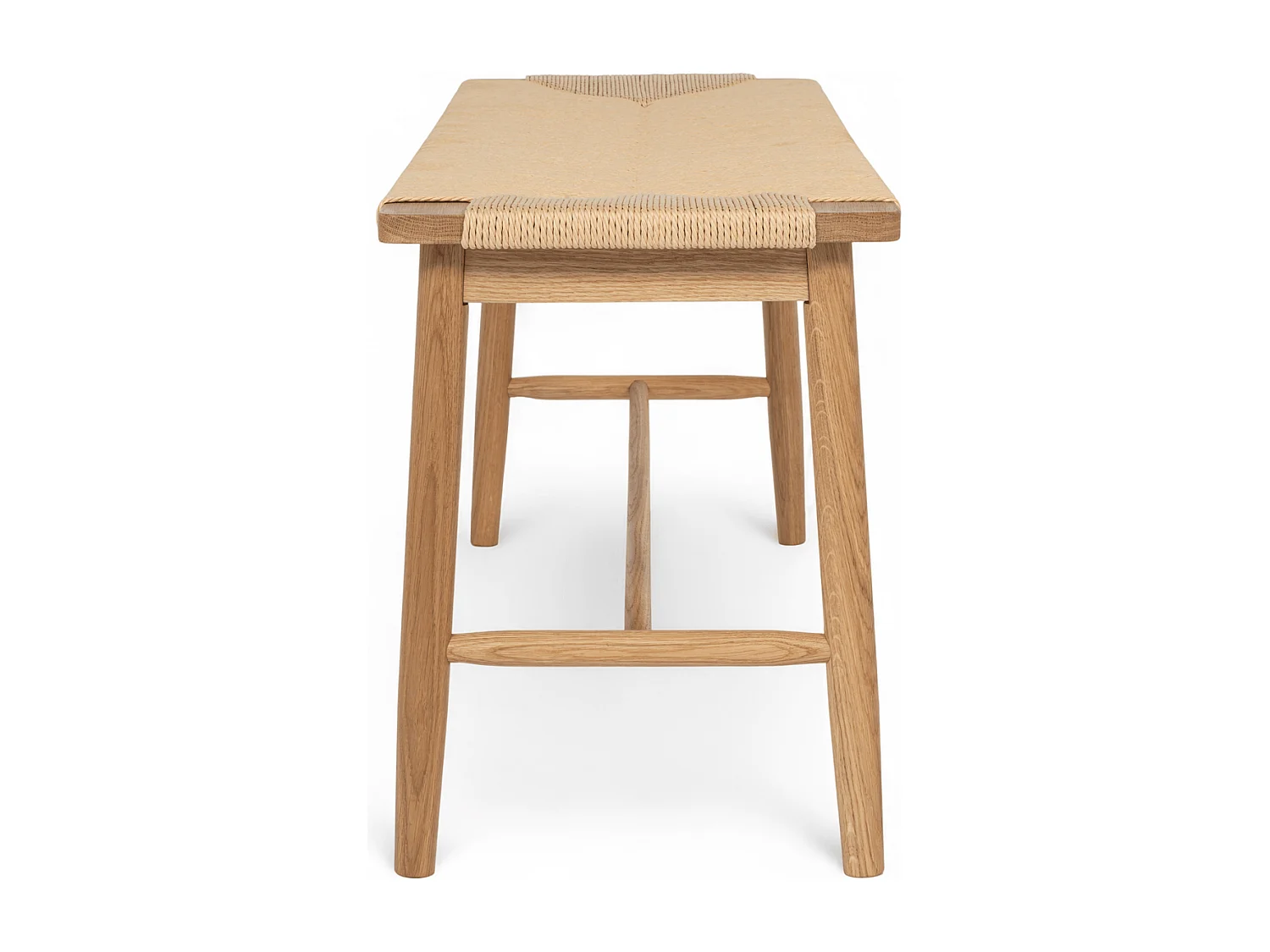 Sitzbank 110 cm Prime - Papiergarn & Massives Eichenholz - Wildeiche