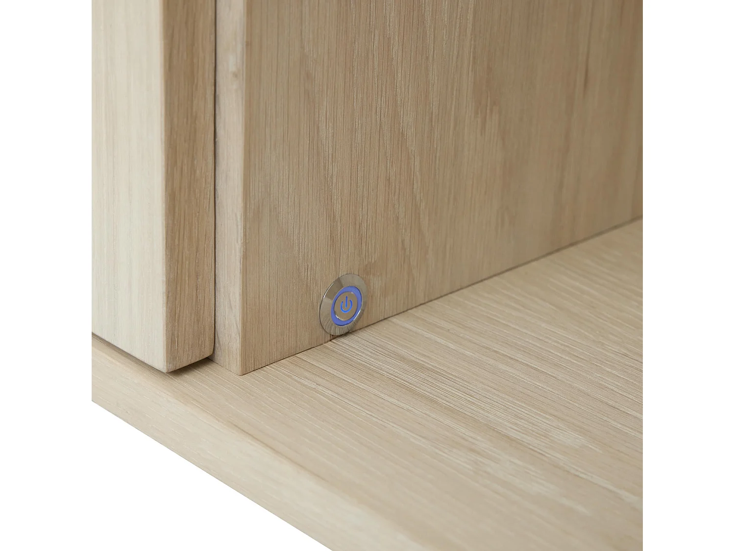 Hängechrank mit LED Beleuchtung mit 4 Türen Kerteminde - Eichenfurnier & MDF - Eiche bianco