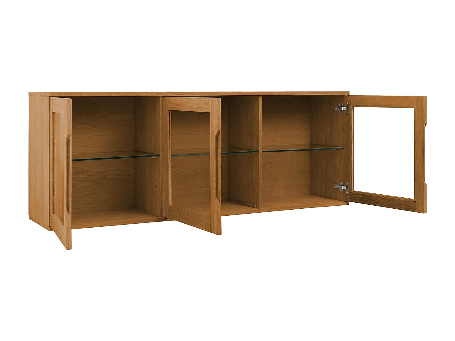 Hängechrank mit LED Beleuchtung mit 3 Türen Kerteminde - Eichenfurnier & MDF - Wildeiche