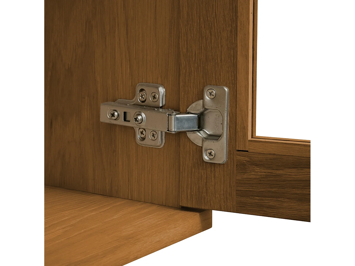 Hängechrank mit LED Beleuchtung mit 3 Türen Kerteminde - Eichenfurnier & MDF - Wildeiche