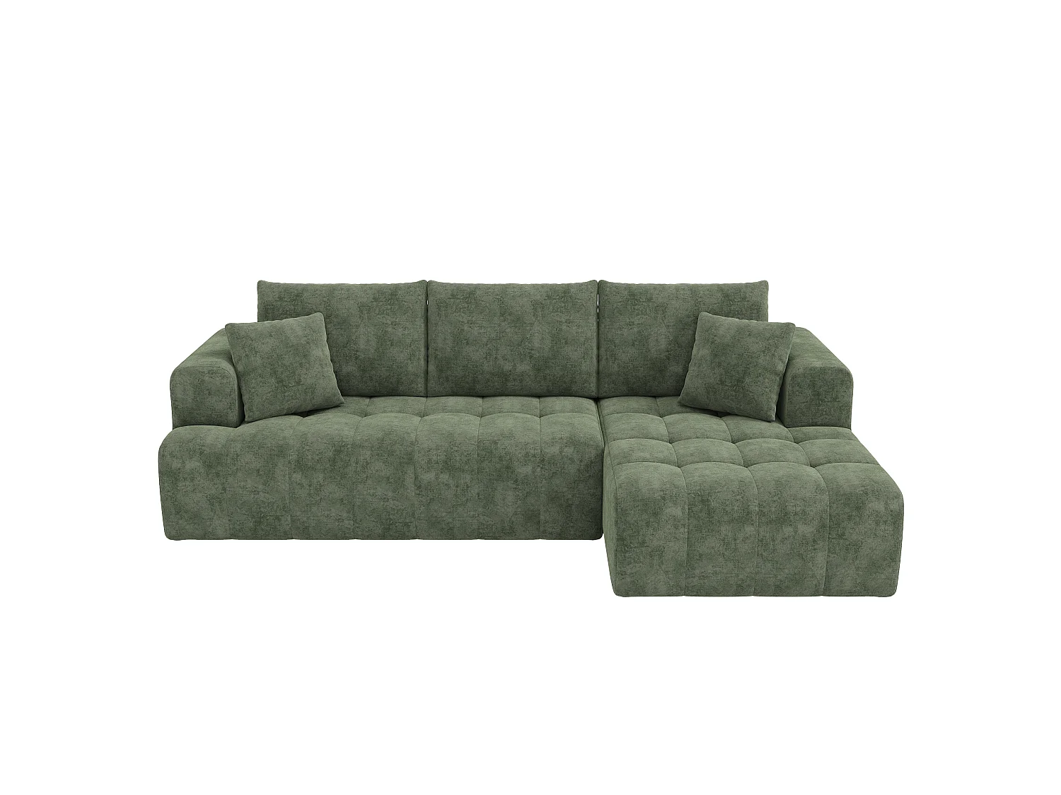 Divano angolare a L - 3 posti - Divano Cloud - Combinazione flessibile - Nessun assemblaggio richiesto - Verde
