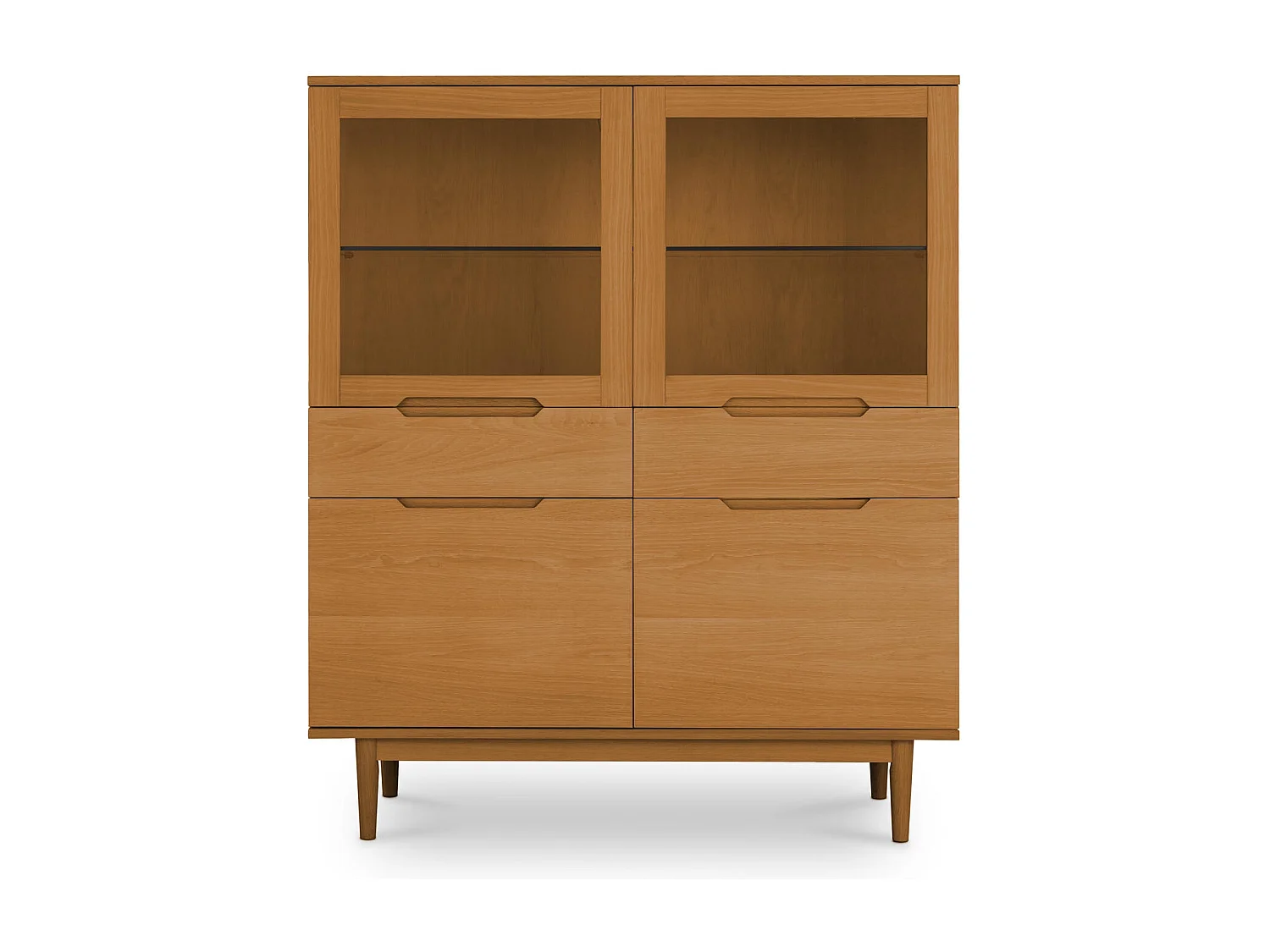 Highboard mit 4 Türen Kerteminde - Eichenfurnier & MDF - Wildeiche
