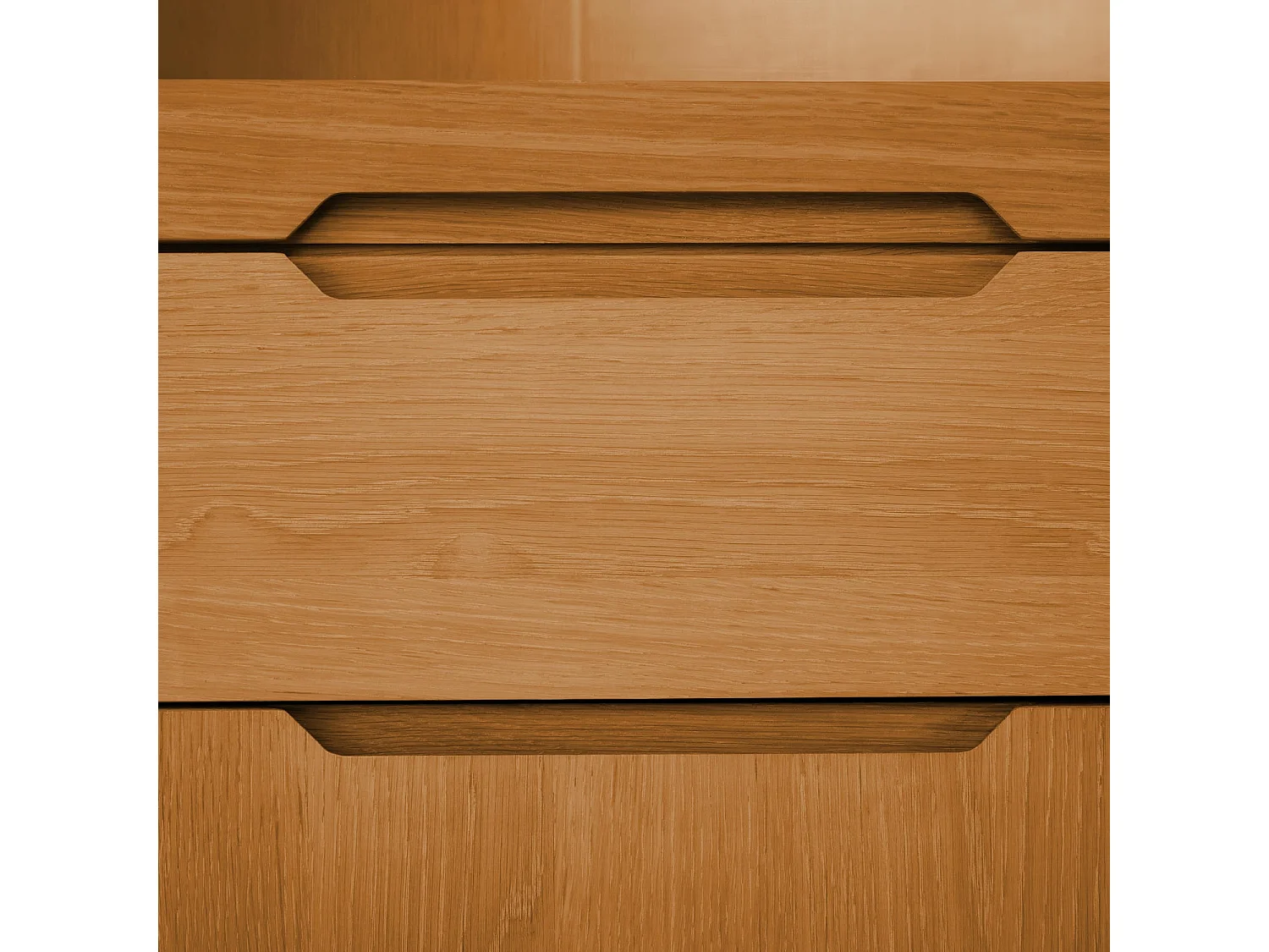 Highboard mit 4 Türen Kerteminde - Eichenfurnier & MDF - Wildeiche