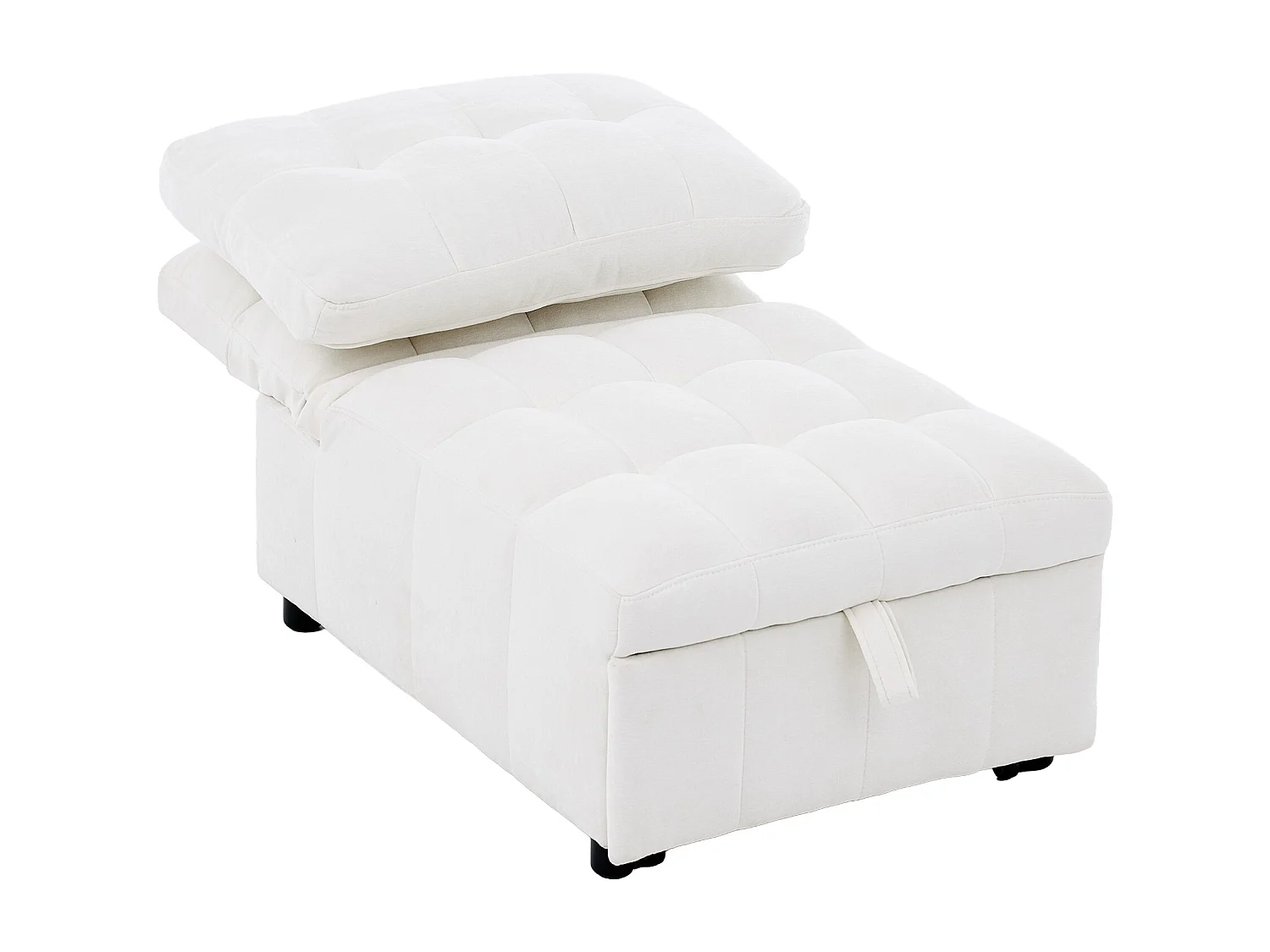 Canapé une place - 68x95x76 cm - dossier réglable - profondeur d'assise réglable - blanc