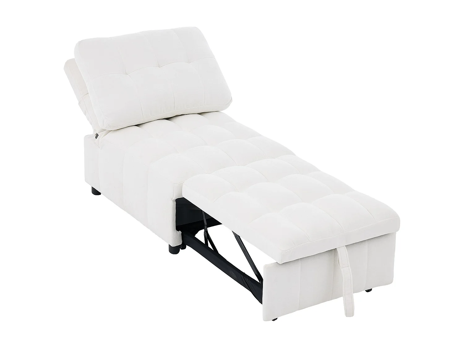 Canapé une place - 68x95x76 cm - dossier réglable - profondeur d'assise réglable - blanc