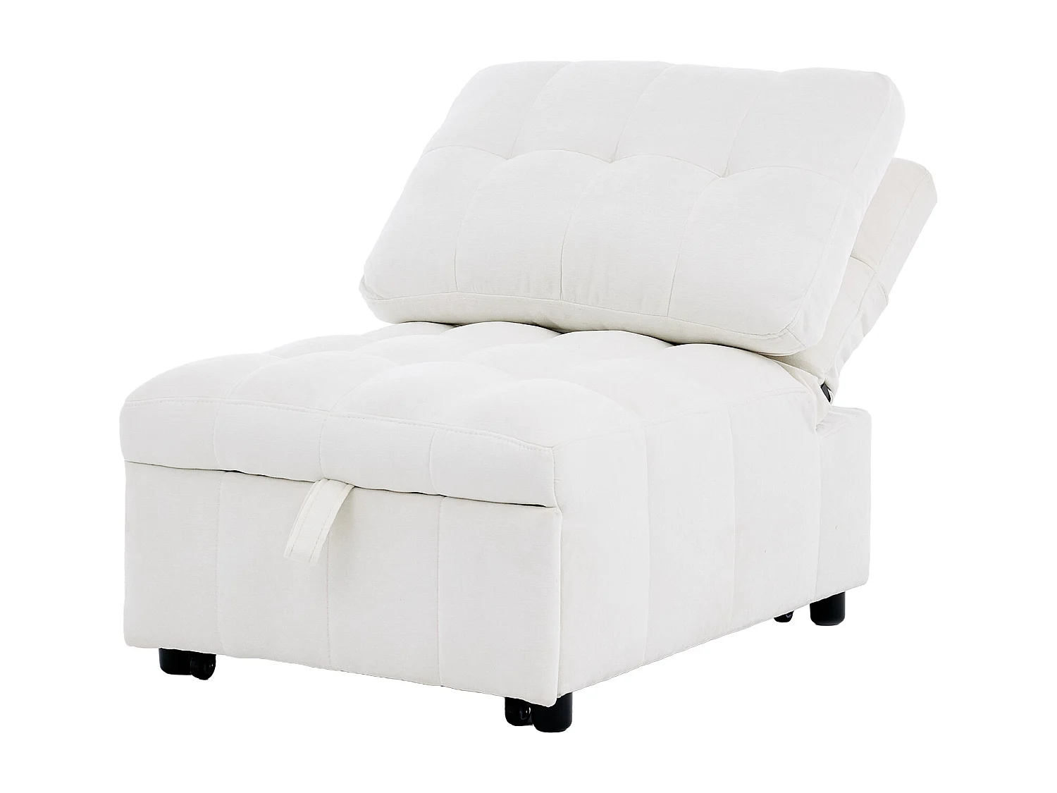 Canapé une place - 68x95x76 cm - dossier réglable - profondeur d'assise réglable - blanc