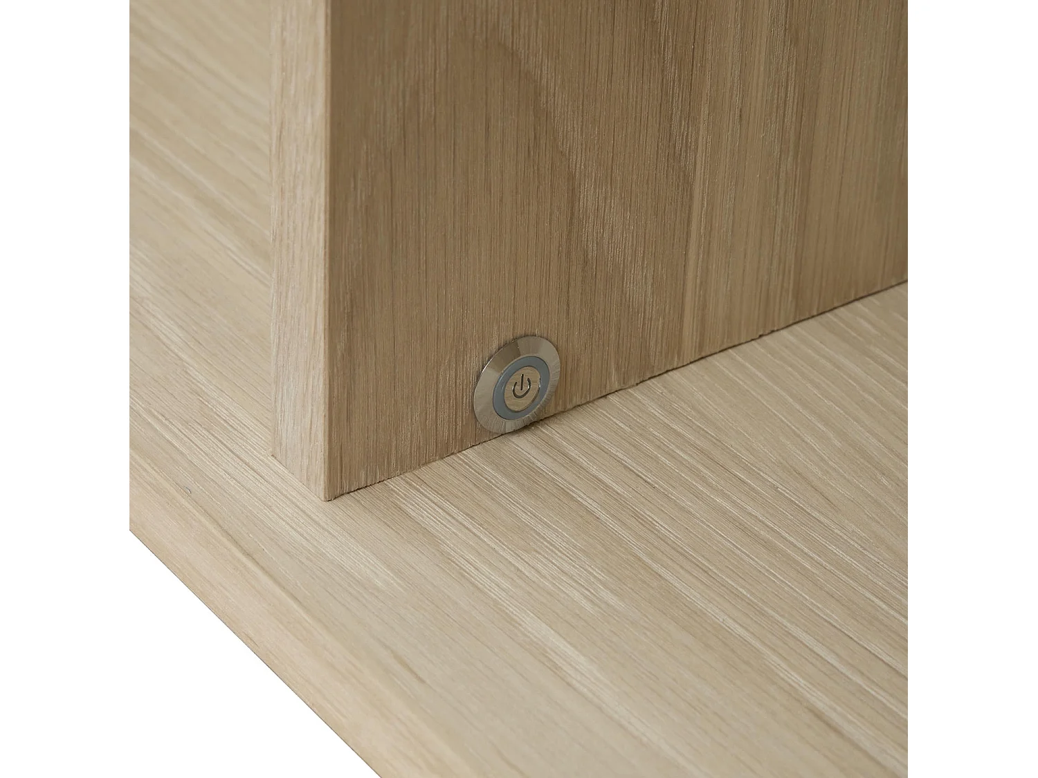 Hängechrank mit LED Beleuchtung mit 3 Glastüren Kerteminde - Eichenfurnier & MDF - Eiche bianco