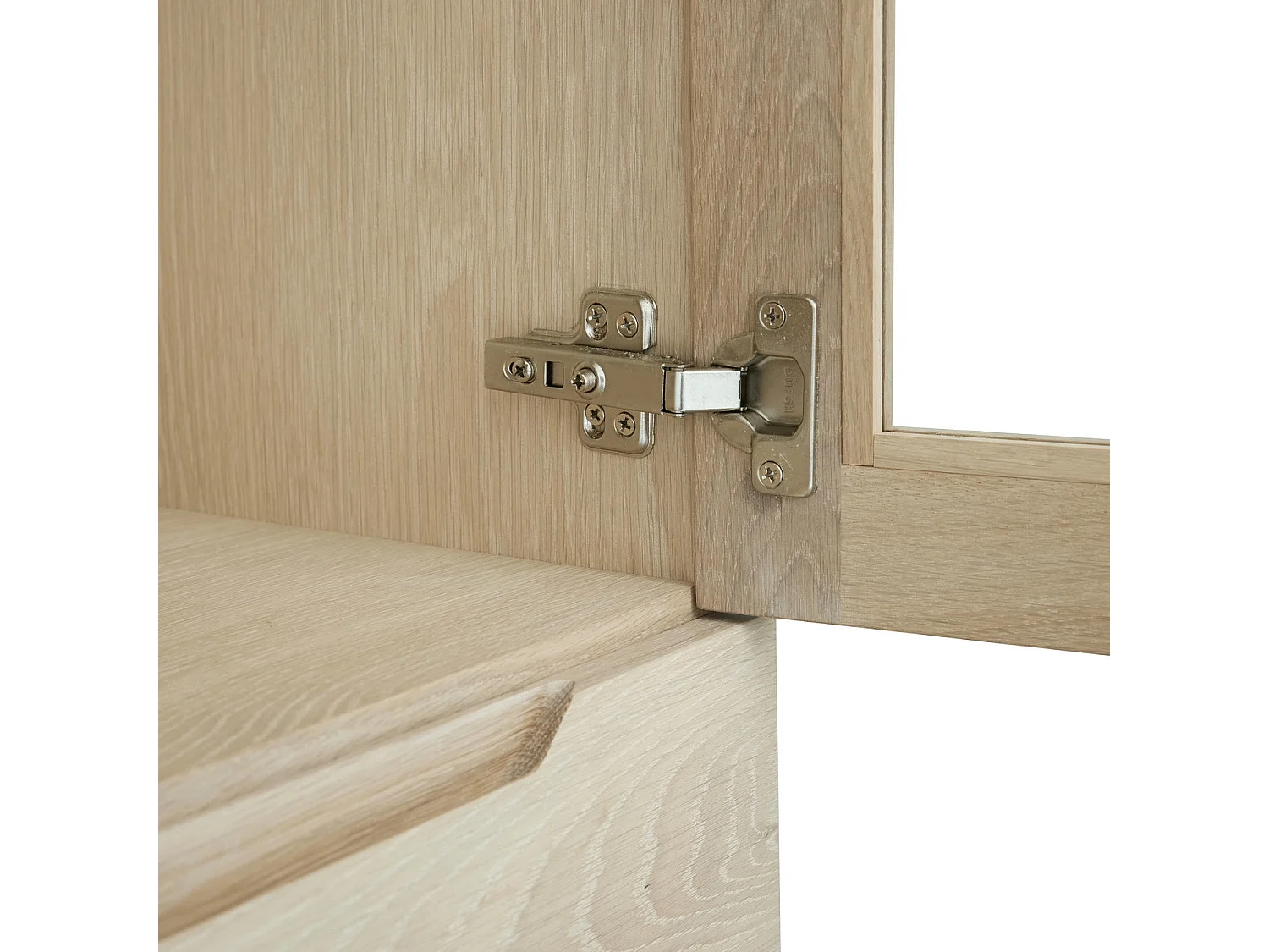 Highboard mit 4 Türen Kerteminde - Eichenfurnier & MDF - Eiche bianco