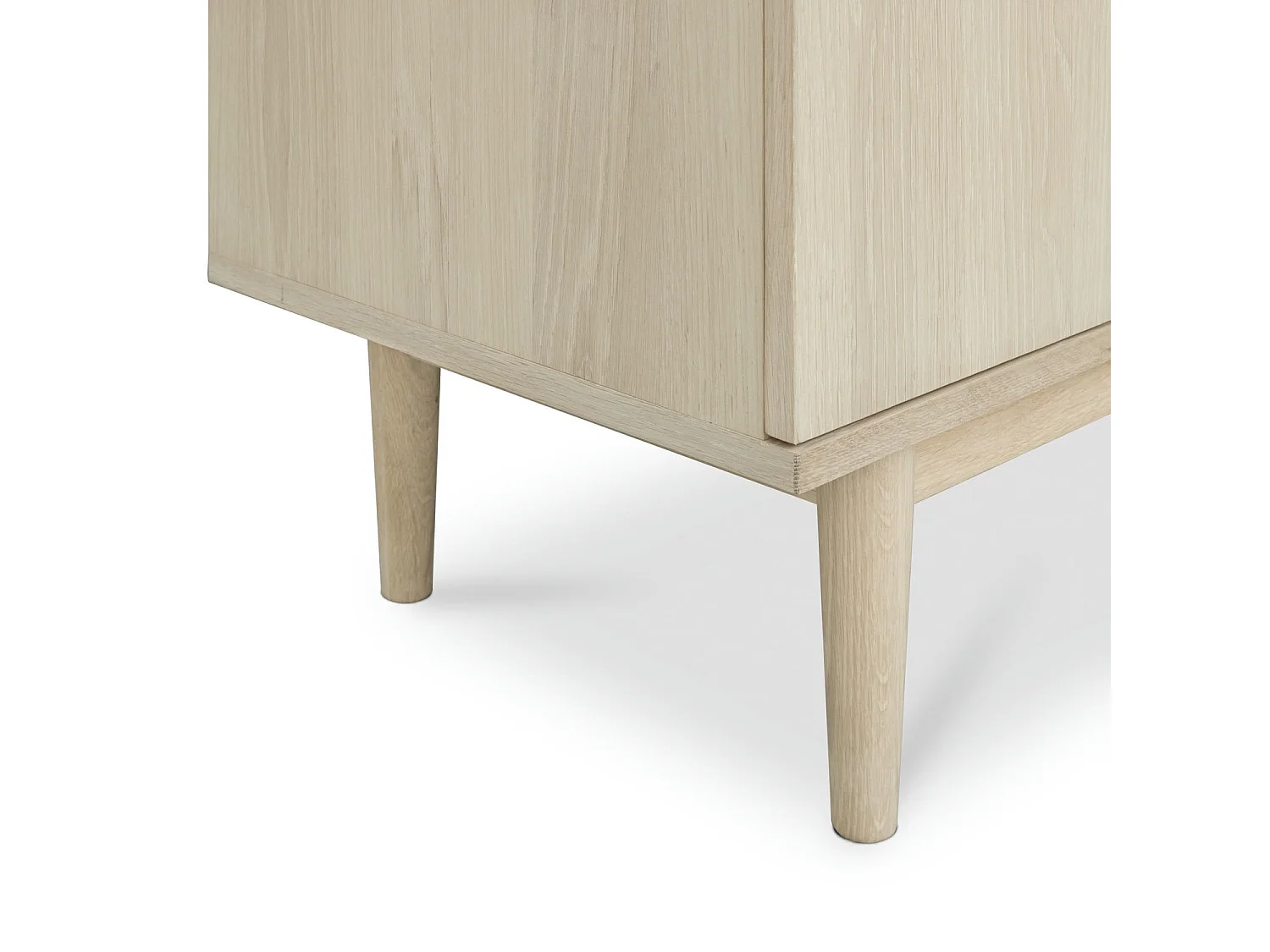 Highboard mit 4 Türen Kerteminde - Eichenfurnier & MDF - Eiche bianco