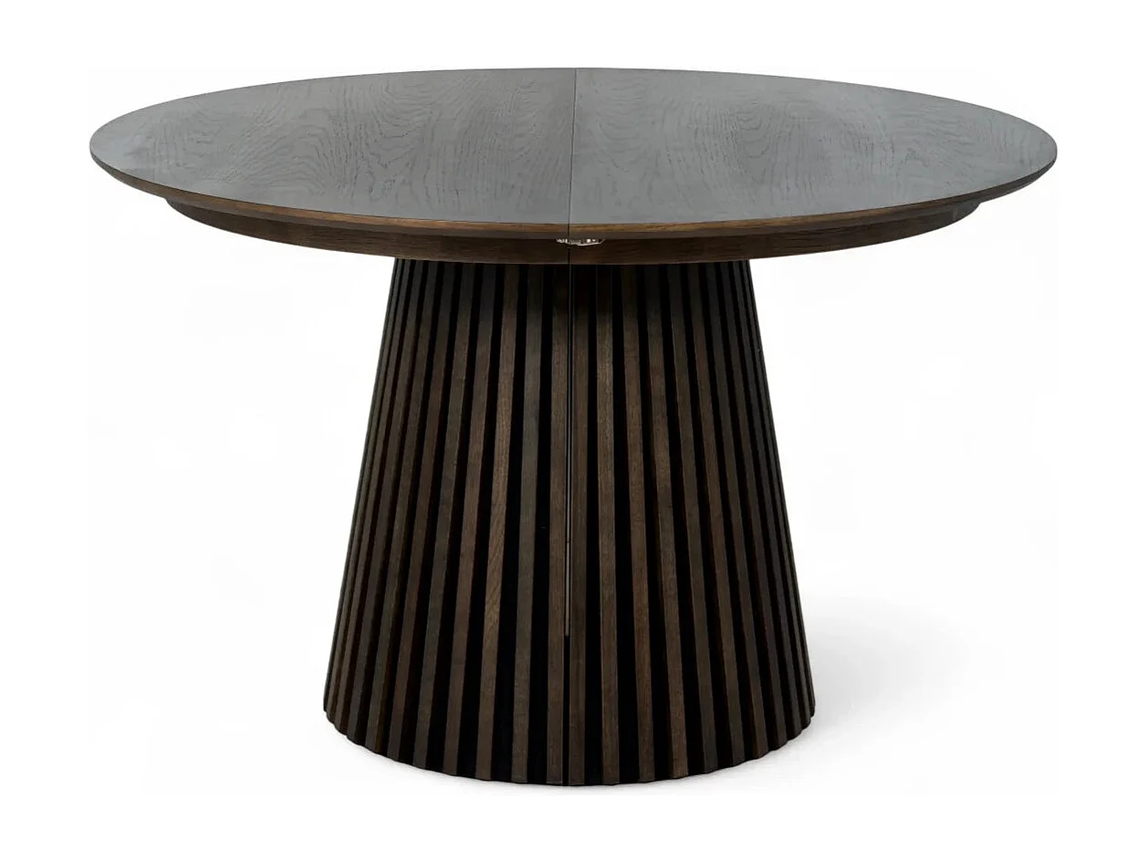 Esstisch ausziehbar mit Lamellen 4 bis 8 Personen Svendborg - Eichenfurnier & MDF - Räuchereiche