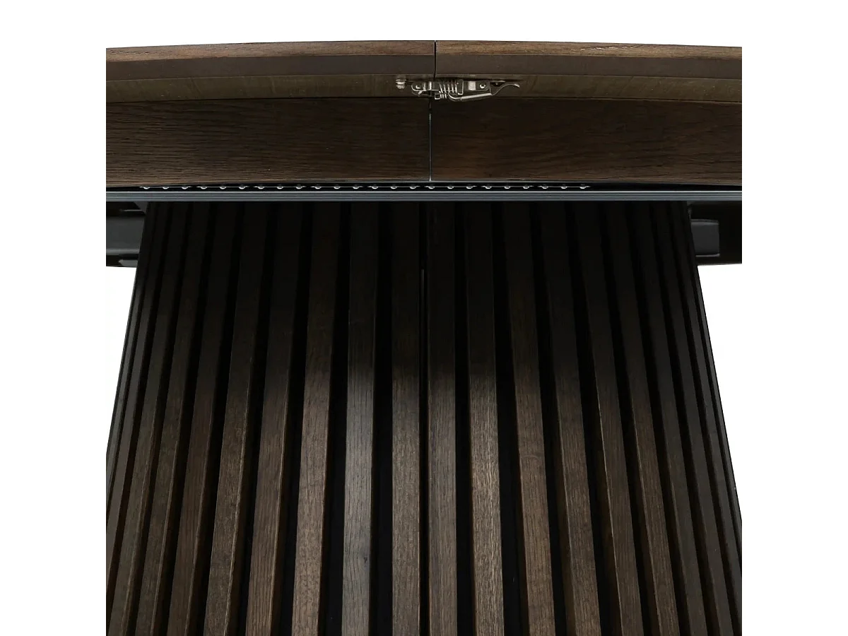 Esstisch ausziehbar mit Lamellen 4 bis 8 Personen Svendborg - Eichenfurnier & MDF - Räuchereiche