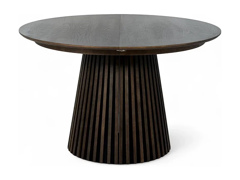 Esstisch ausziehbar mit Lamellen 4 bis 8 Personen Svendborg - Eichenfurnier & MDF - Räuchereiche