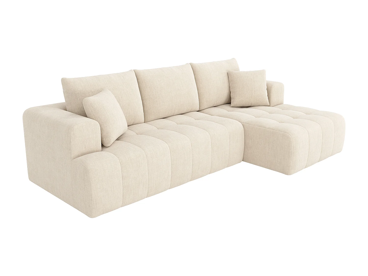 Canapé d'angle en L - 3 places - Canapé Cloud - Combinaison flexible - Aucun montage requis - beige