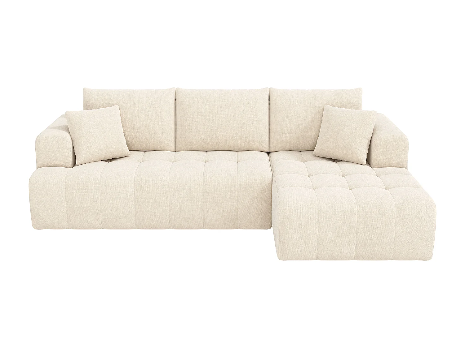 Canapé d'angle en L - 3 places - Canapé Cloud - Combinaison flexible - Aucun montage requis - beige