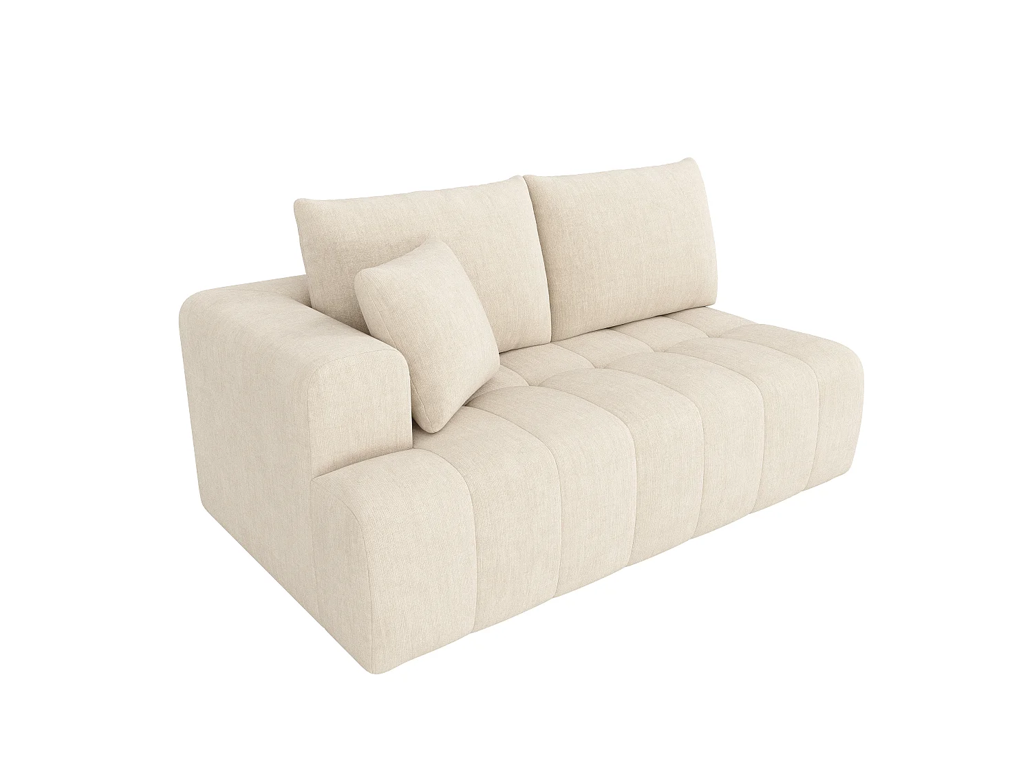 Canapé d'angle 3 places en velours beige CLOUD