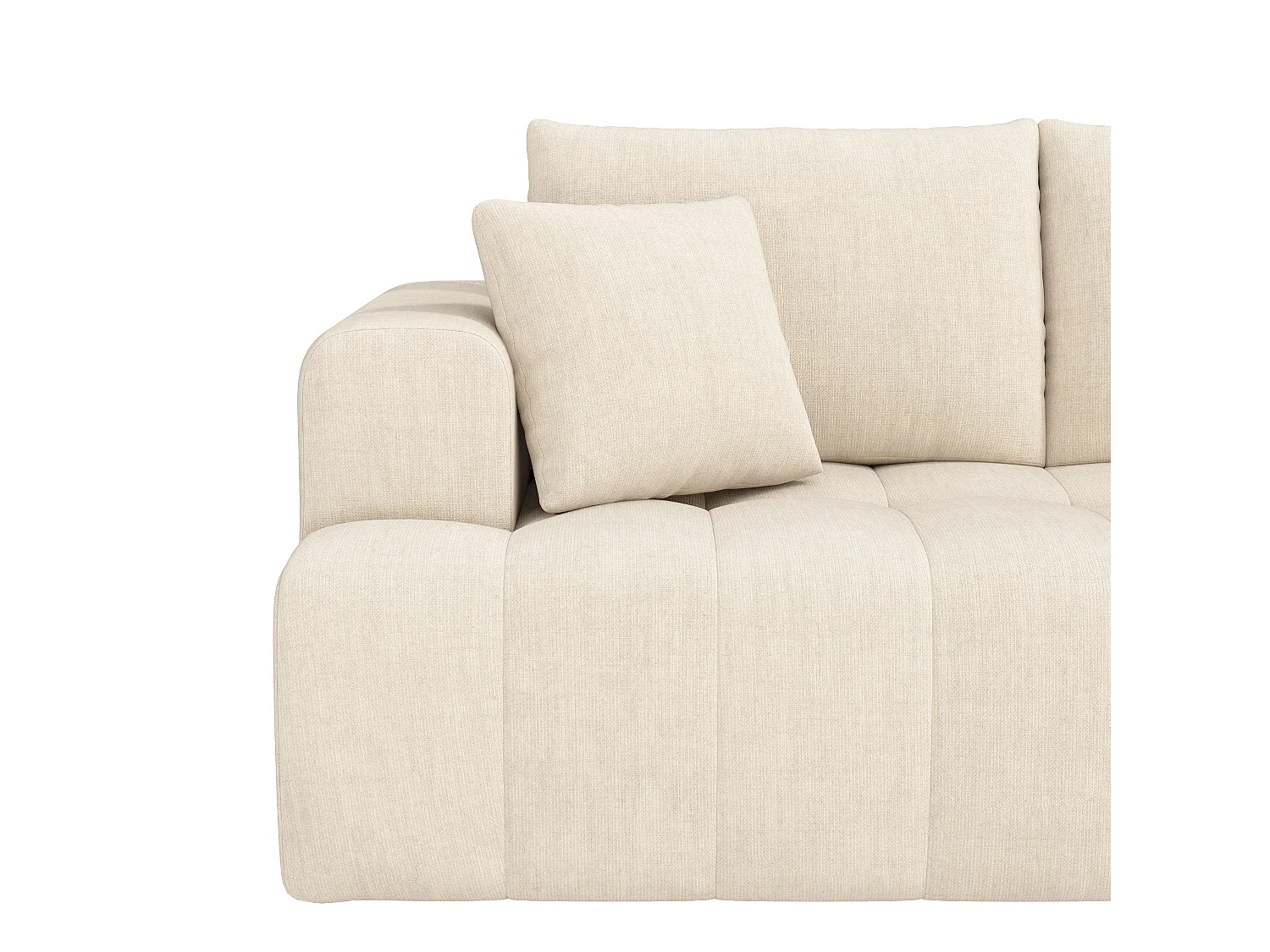 Canapé d'angle 3 places en velours beige CLOUD