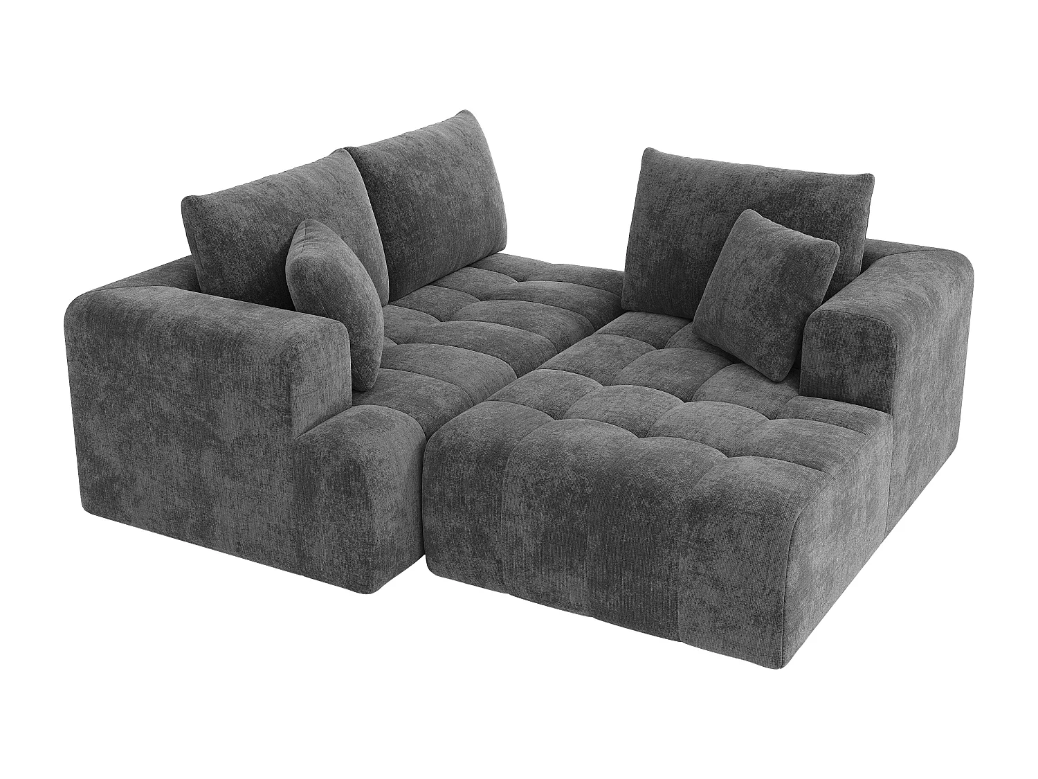 Canapé d'angle en L - 3 places - Canapé Cloud - Combinaison flexible - Aucun montage requis - gris