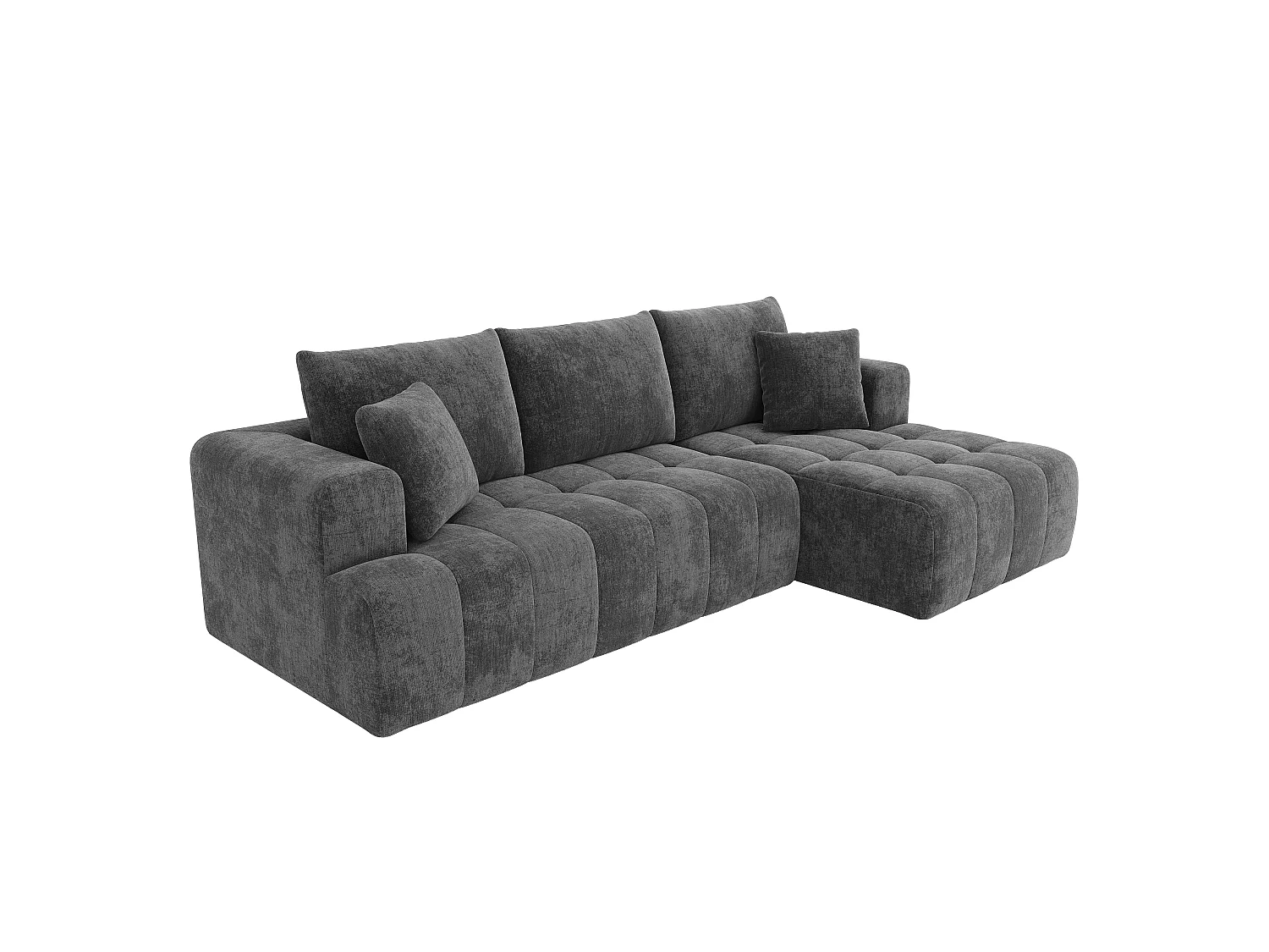 Canapé d'angle en L - 3 places - Canapé Cloud - Combinaison flexible - Aucun montage requis - gris