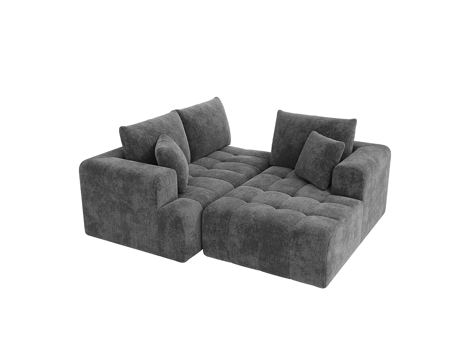 Canapé d'angle en L - 3 places - Canapé Cloud - Combinaison flexible - Aucun montage requis - gris