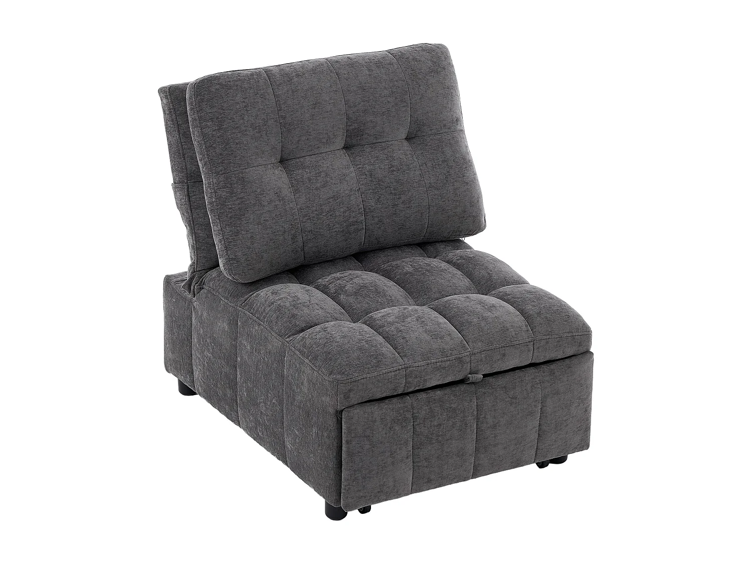 Canapé une place - 68x95x76 cm - dossier réglable - profondeur d'assise réglable - gris