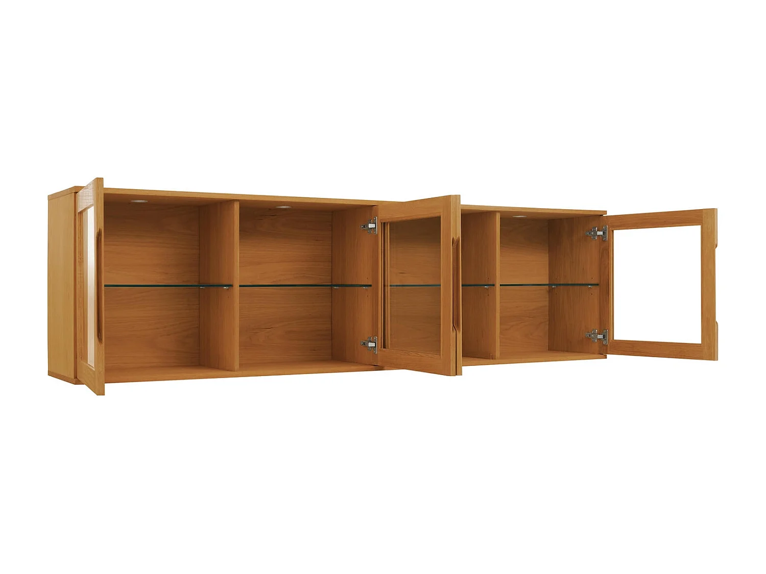 Hängechrank mit LED Beleuchtung mit 4 Türen Kerteminde - Eichenfurnier & MDF - Wildeiche