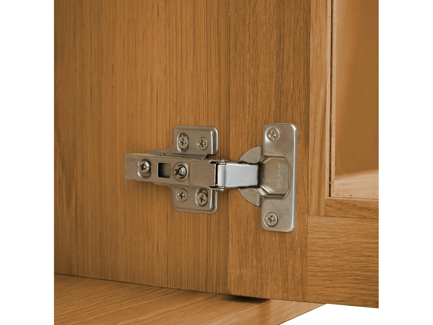 Hängechrank mit LED Beleuchtung mit 4 Türen Kerteminde - Eichenfurnier & MDF - Wildeiche