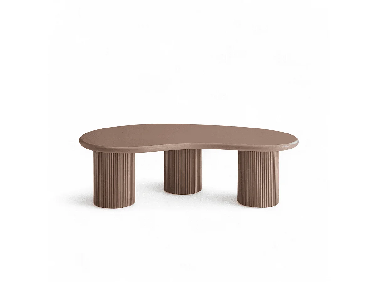 Couchtich Nierenform 130x70 cm Mocha Mousse