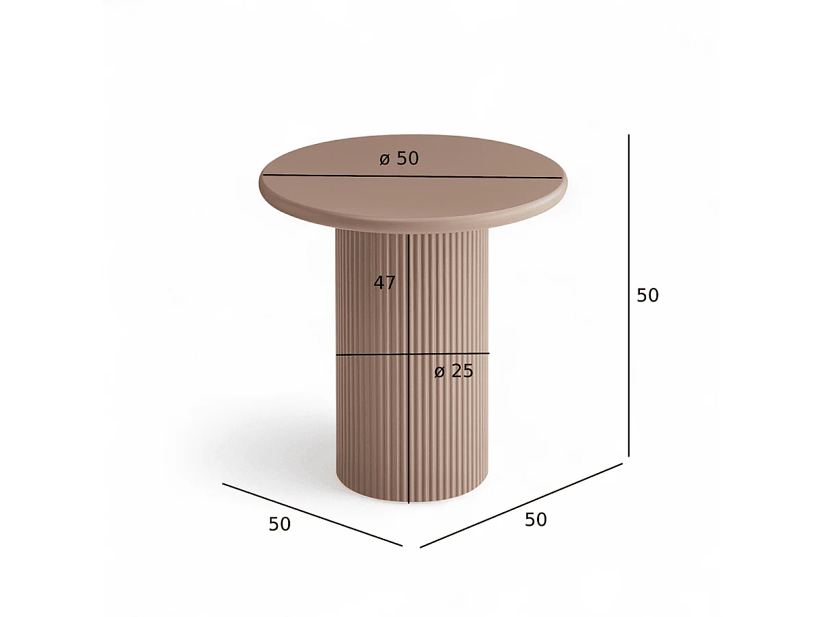 Runder Couchtich ø50 cm Mocha Mousse