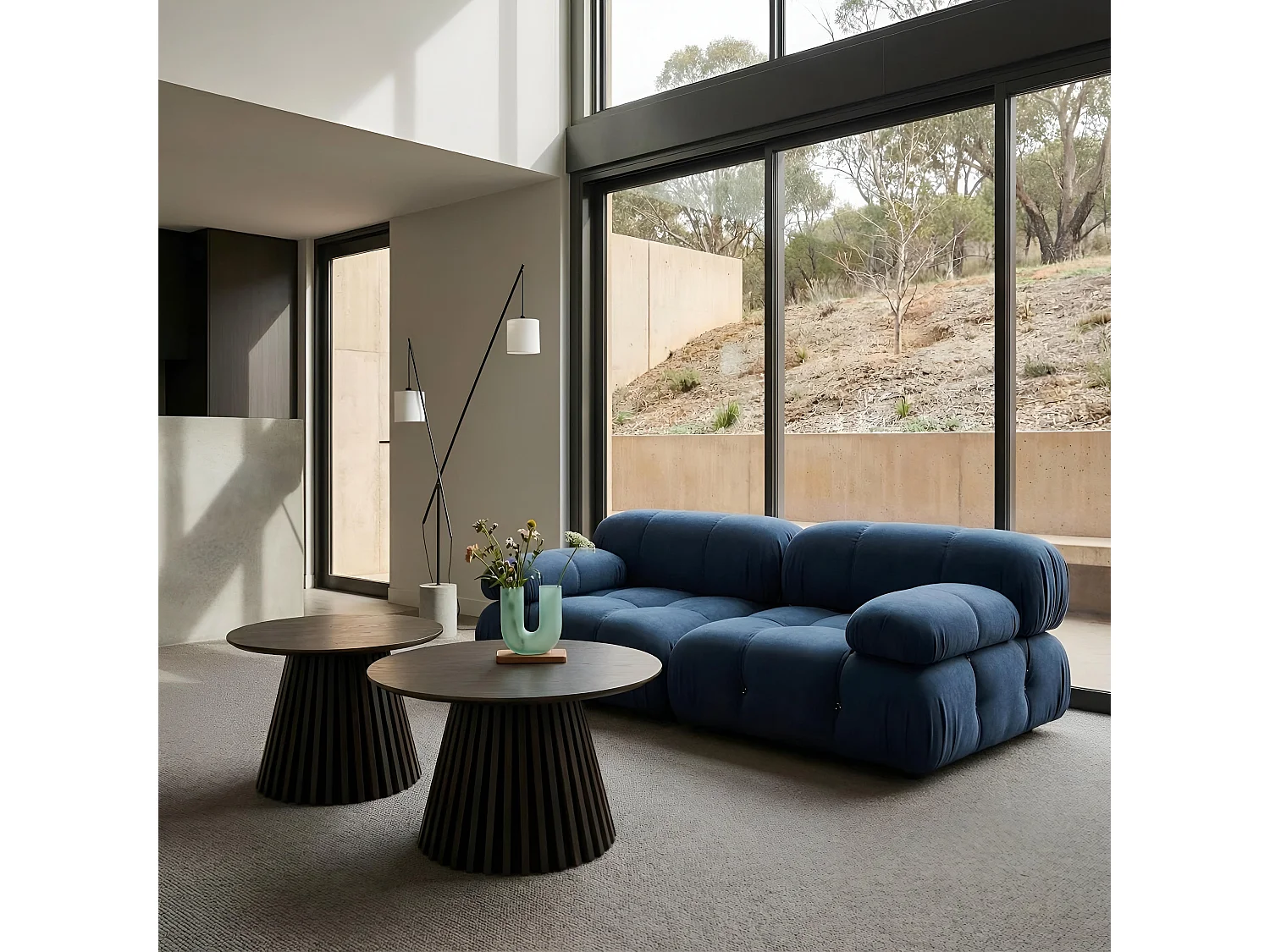 Couchtisch rund Svendborg - Eichenfurnier & MDF - Räuchereiche