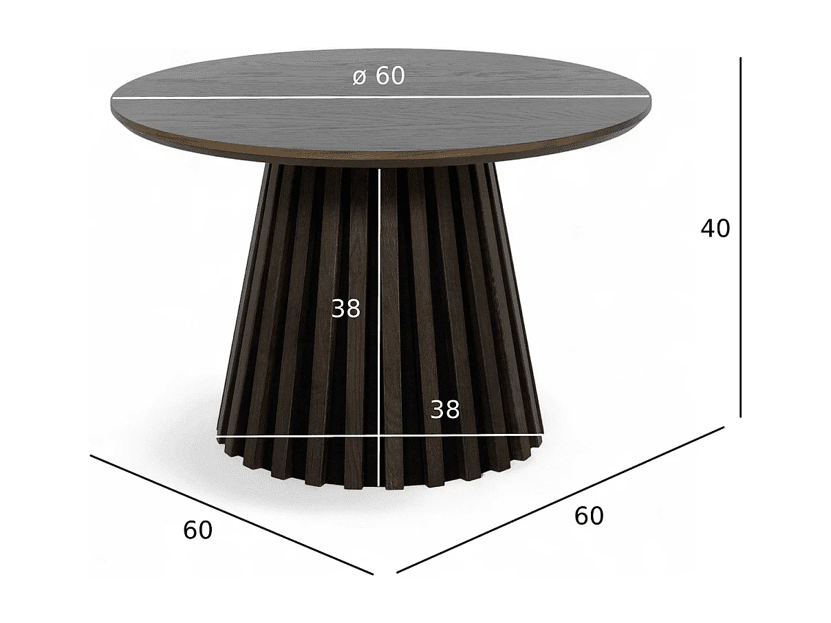 Couchtisch rund Svendborg - Eichenfurnier & MDF - Räuchereiche