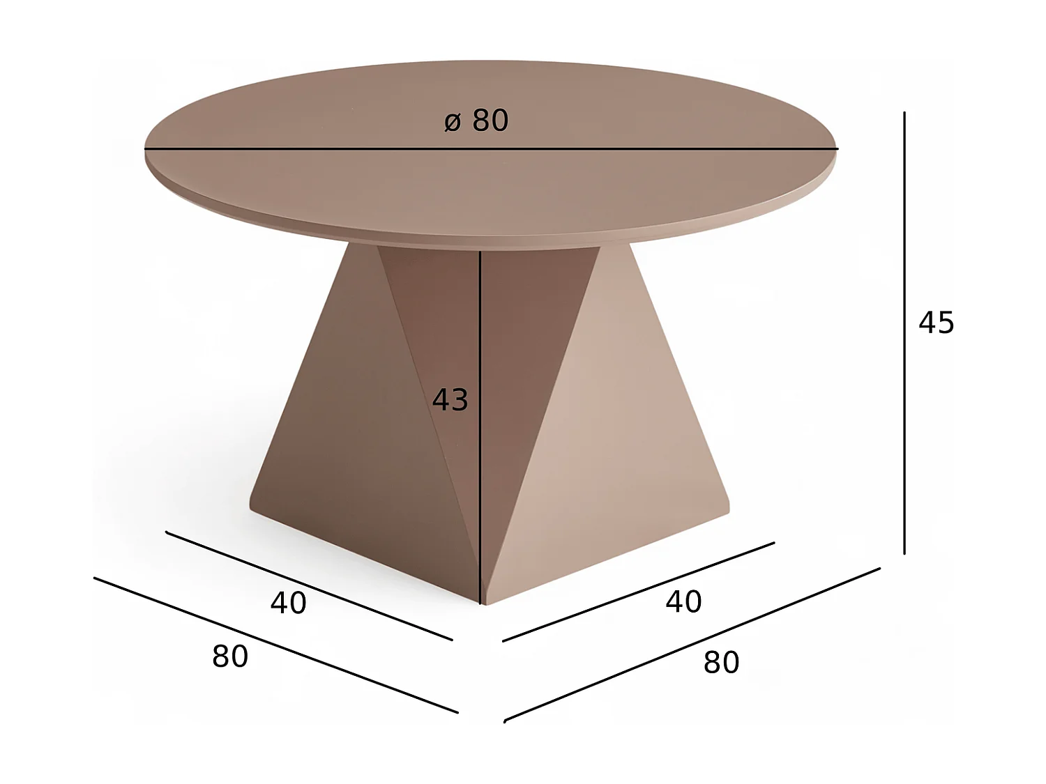 Couchtisch rund Aura - Lackiert & MDF - Mocha Mousse