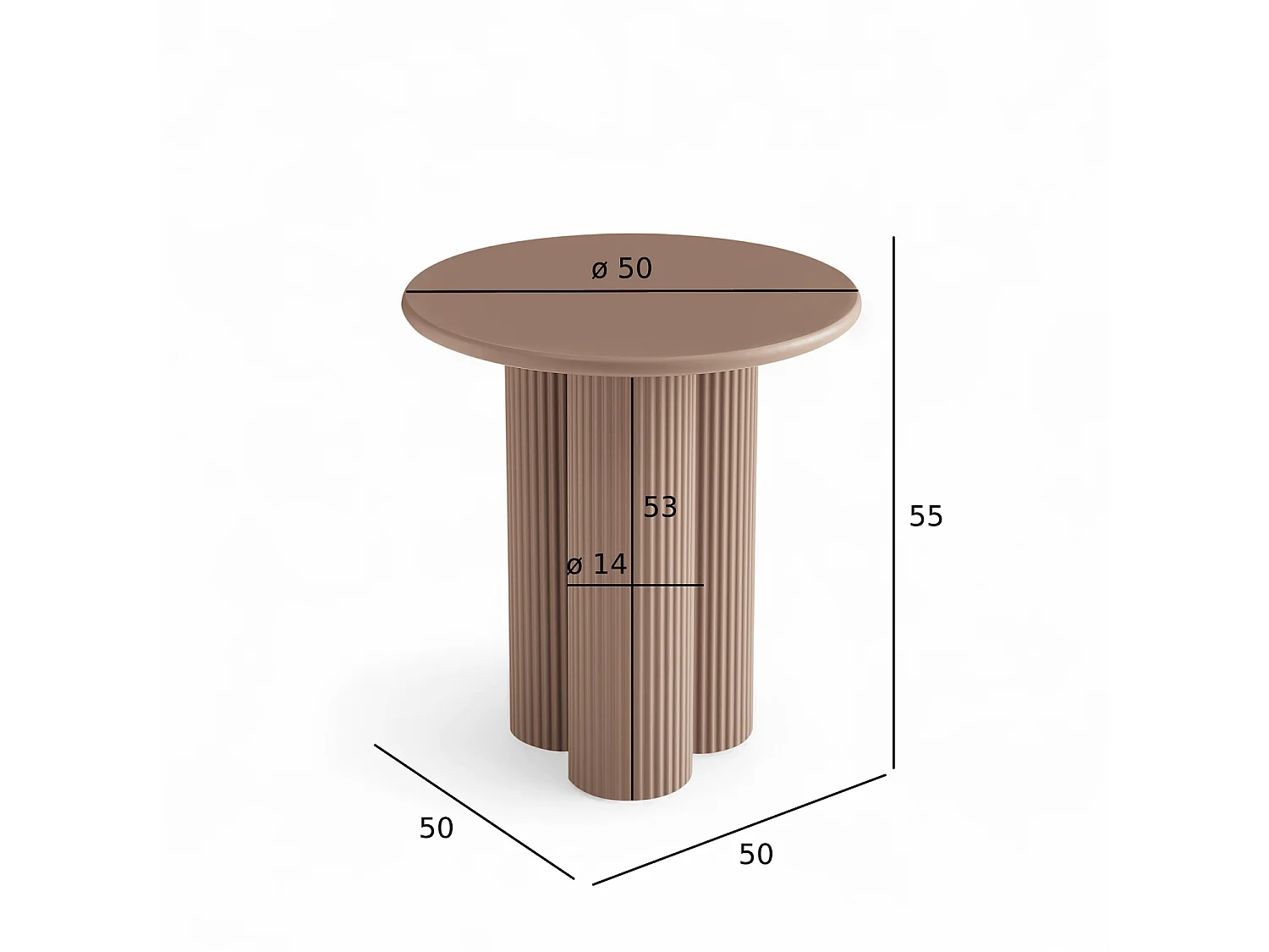 Runder Couchtich ø50 cm Mocha Mousse